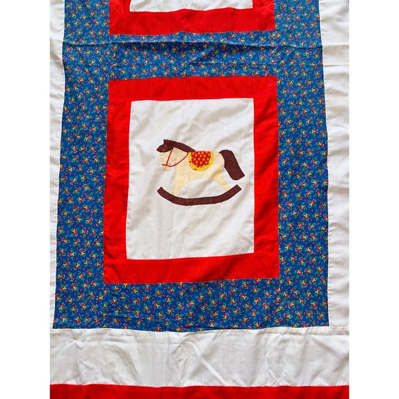 Vintage 70s Patchwork Quilt Twin Size Handmade American Heritage Childs Kids Bed - Picture 6 of 7